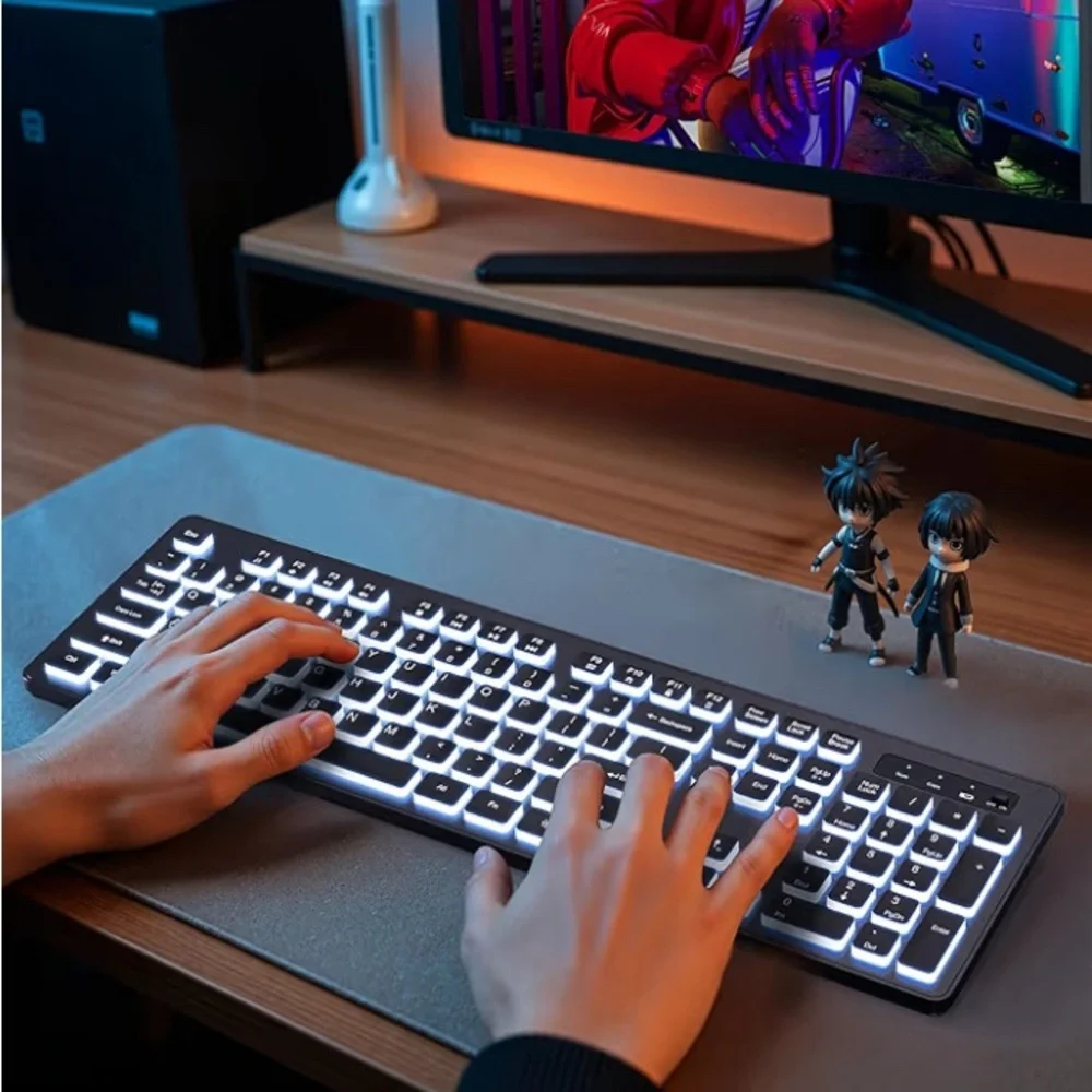 Wireless Backlit Keyboard with Green LED